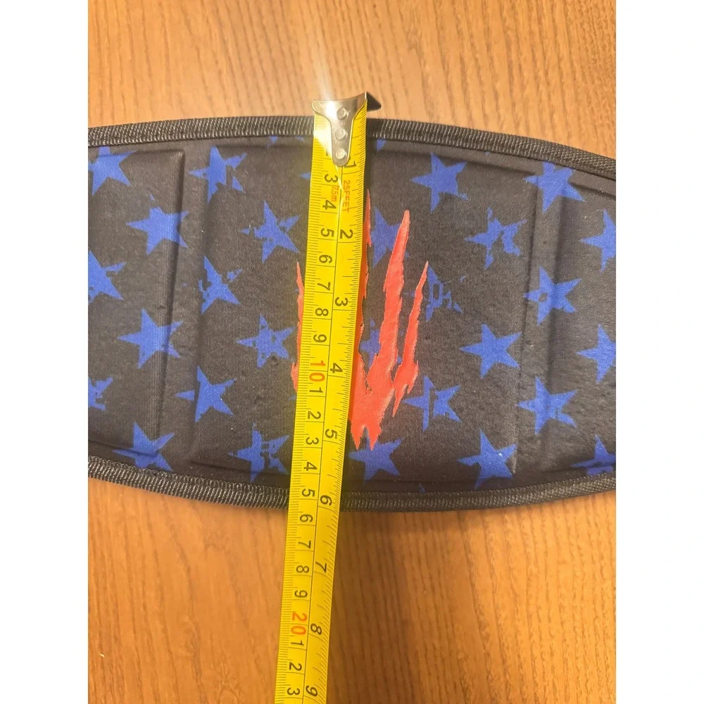 Bear KompleX‎ 4 Inch Straight Weightlifting Belt Patriotic Stars Claw Marks XL